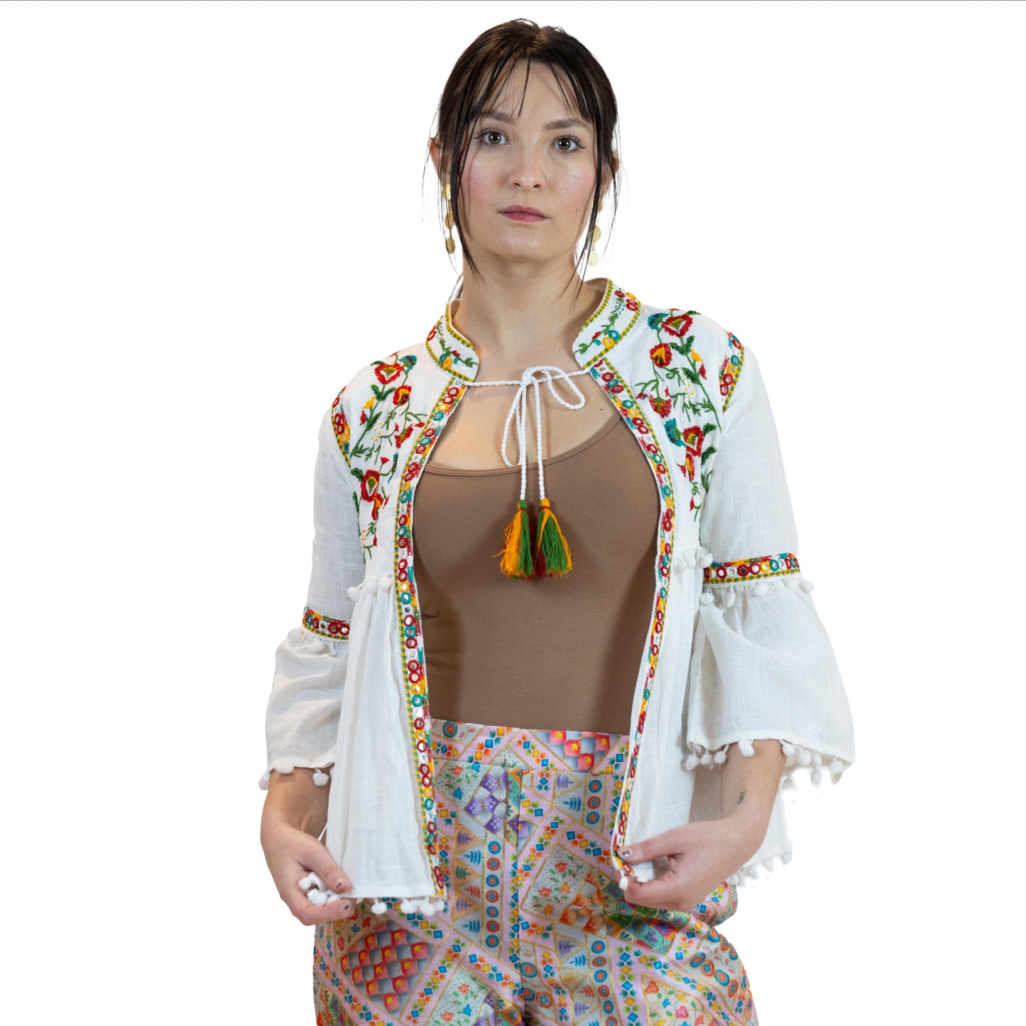 Floral Peplum Top – Puff Sleeve Printed Blouse for Women