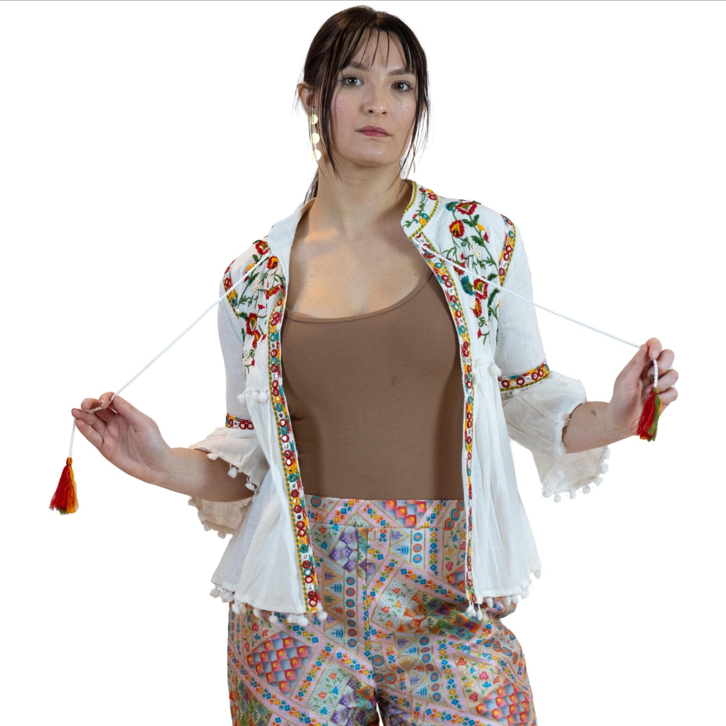 Floral Peplum Top – Puff Sleeve Printed Blouse for Women
