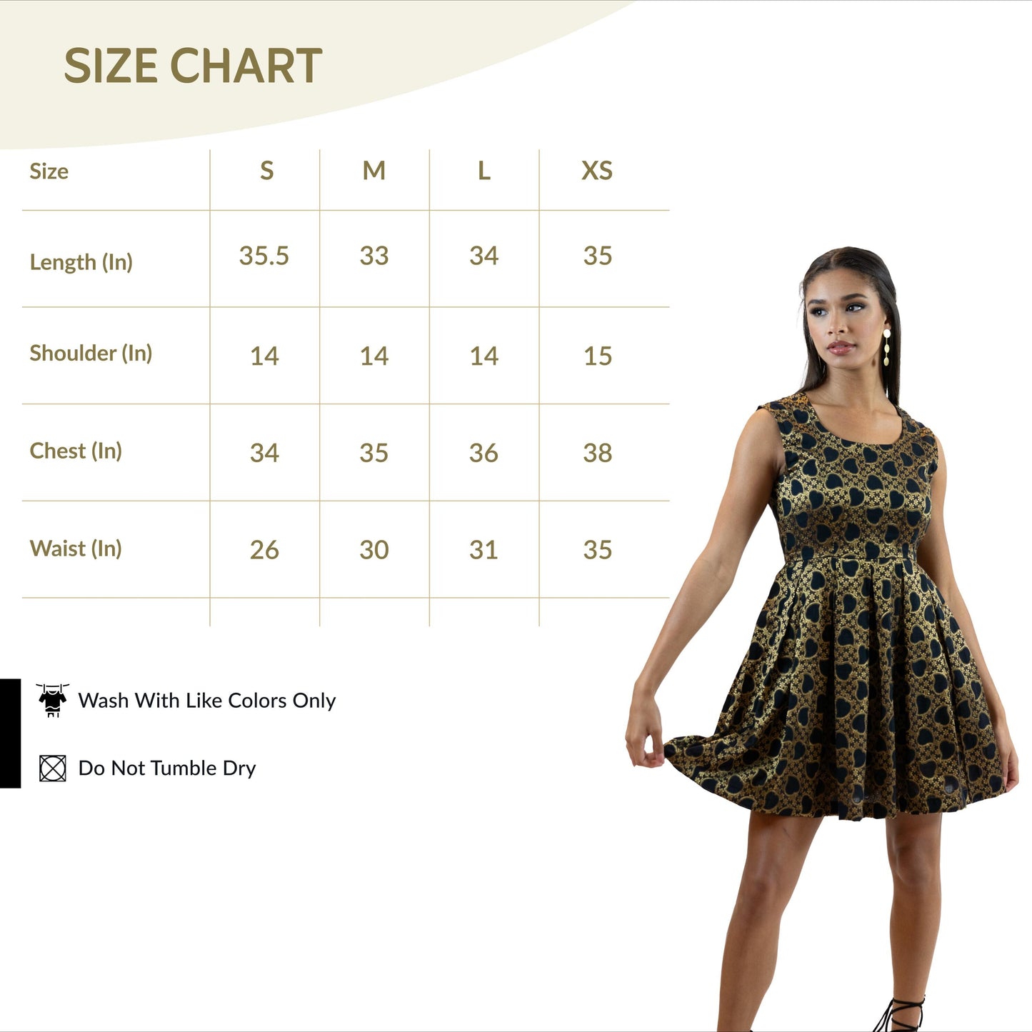 Black Gold Brocade Mini Dress – Sleeveless Party Outfit