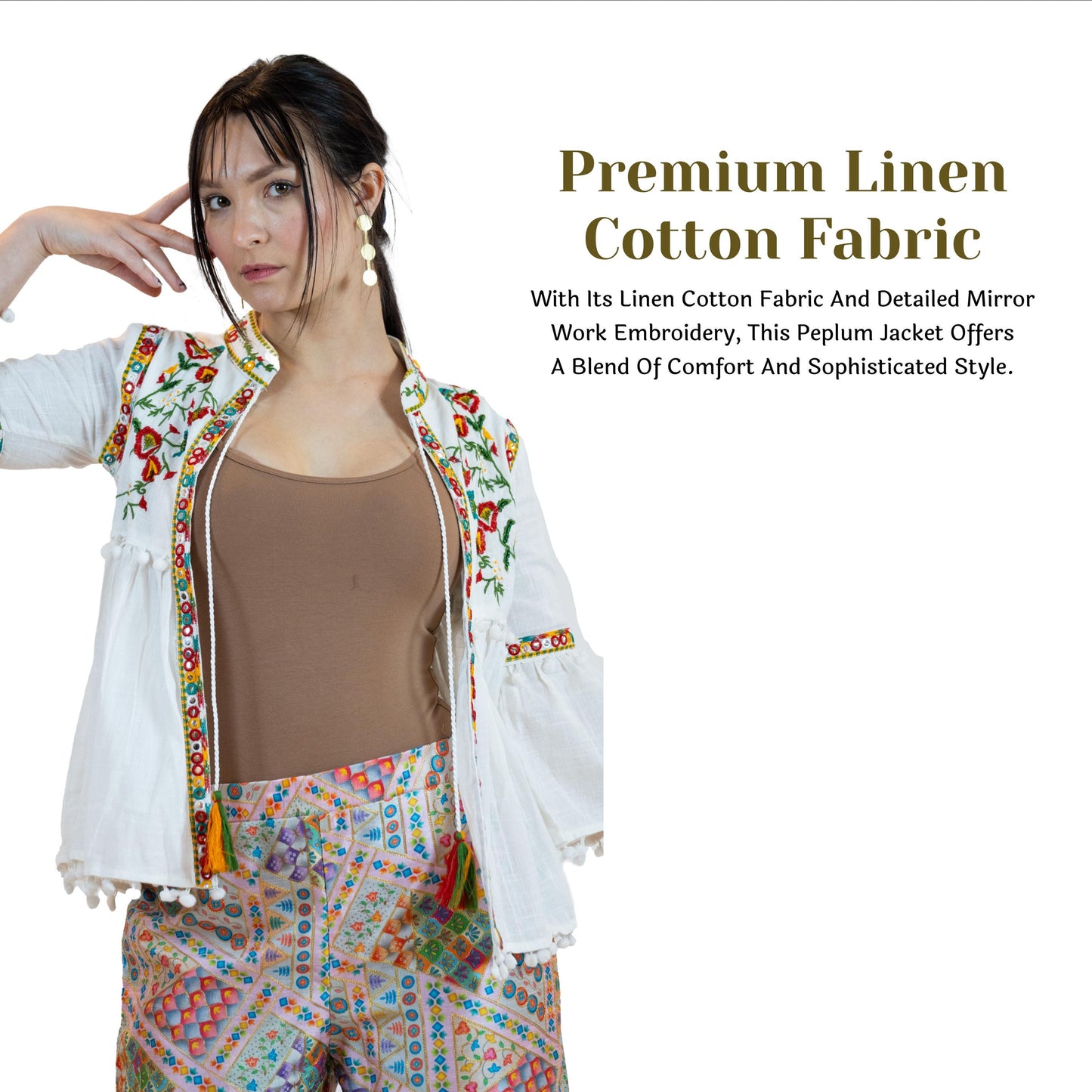 Floral Peplum Top – Puff Sleeve Printed Blouse for Women