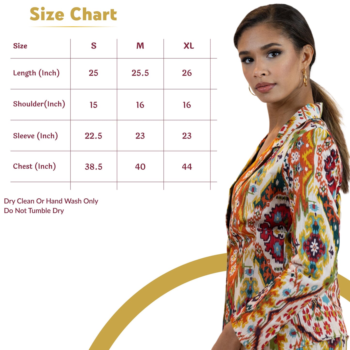 Women’s Moroccan Print Blazer – Lightweight Multicolor Jacket