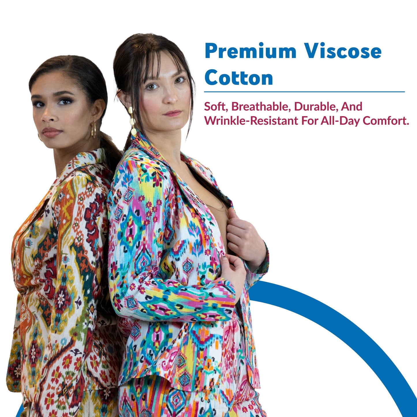 Moroccan Print Blazer – Lightweight Cotton Viscose Jacket