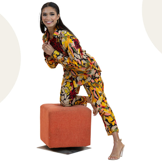 Floral Sequins Co-Ord Set – Elegant 2 Piece Party Outfit