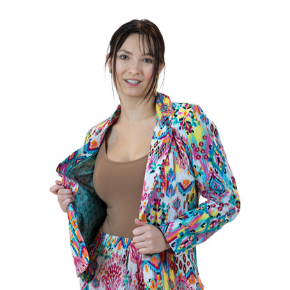 Moroccan Print Blazer – Lightweight Cotton Viscose Jacket