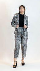 Monochrome Mirror Work Co-Ord Set – Women’s 2 Piece Suit