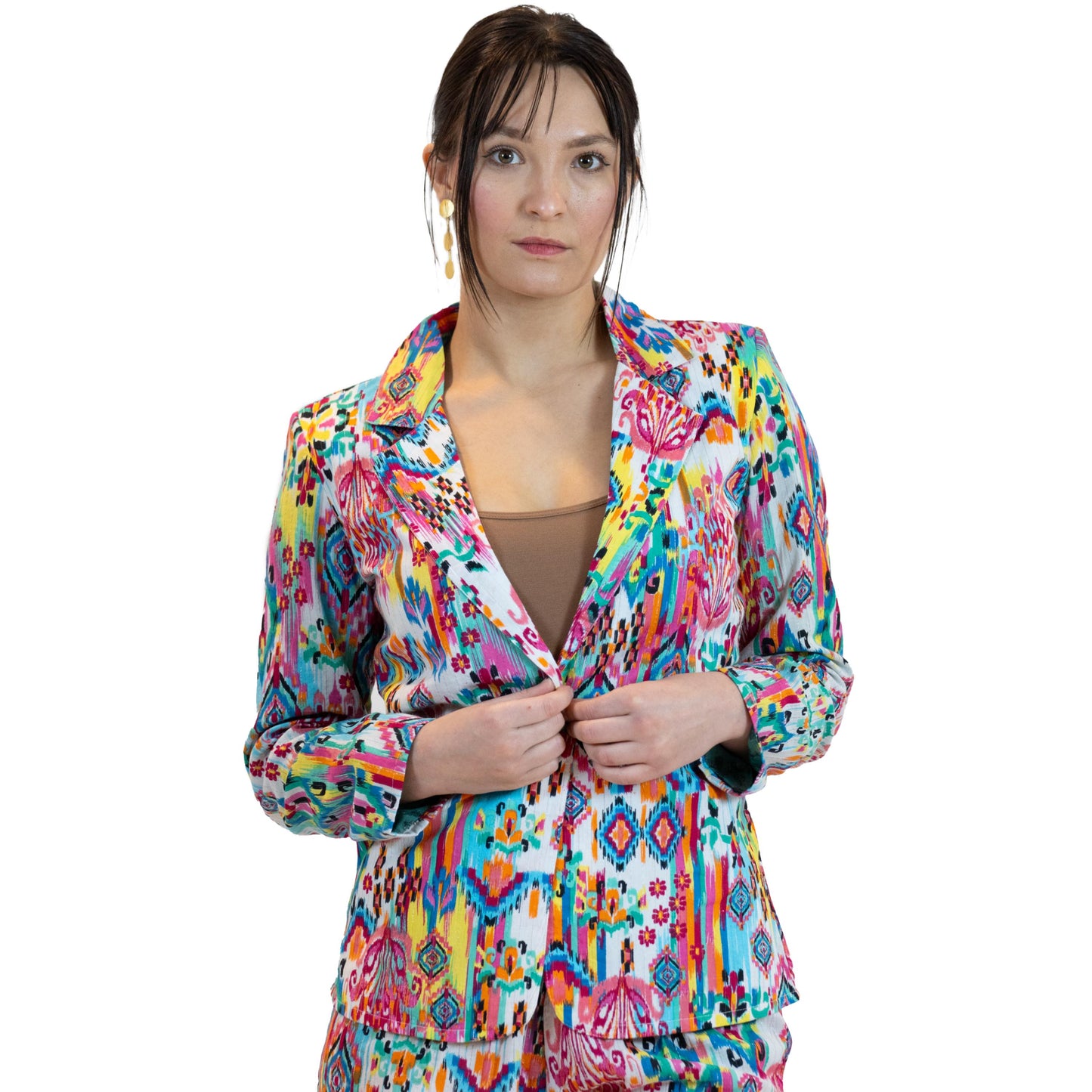 Moroccan Print Blazer – Lightweight Cotton Viscose Jacket