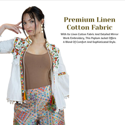 Floral Peplum Top – Puff Sleeve Printed Blouse for Women