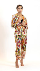 Women’s Moroccan Blazer & Pants – Elegant 2 Piece Outfit- Multicolor