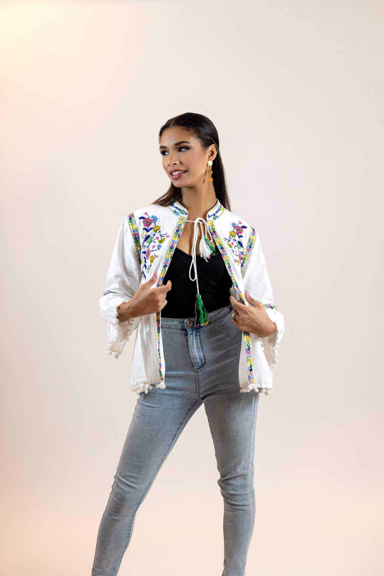 Floral Peplum Blouse – Puff Sleeve Tie-Front Printed Shirt