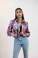 Colorful Floral Button Down – Balloon Sleeve Women’s Shirt