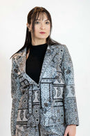 Monochrome Mirror Work Blazer – Paisley Print Jacket