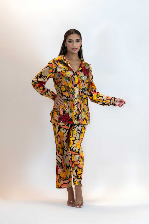 Floral Sequins Co-Ord Set – Elegant 2 Piece Party Outfit