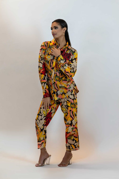 Floral Sequins Co-Ord Set – Elegant 2 Piece Party Outfit