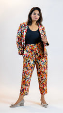 Geometric Print Co-Ord Set – Diamond Pattern Suit Women