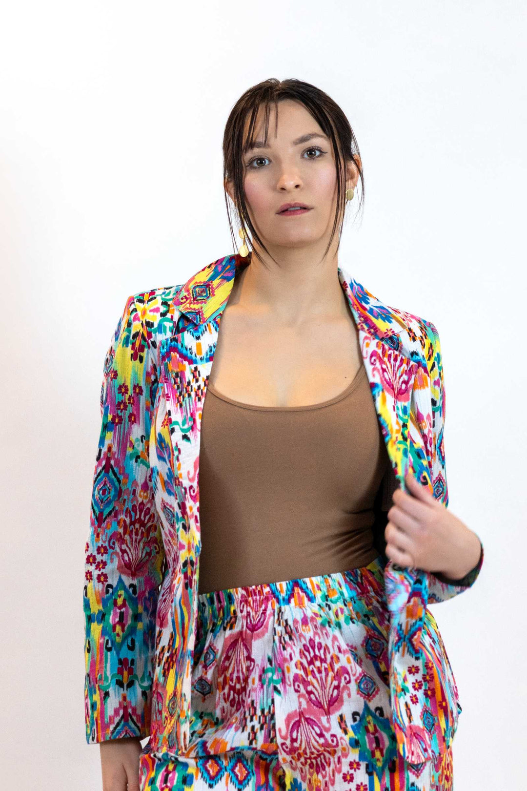 Moroccan Print Blazer – Lightweight Cotton Viscose Jacket