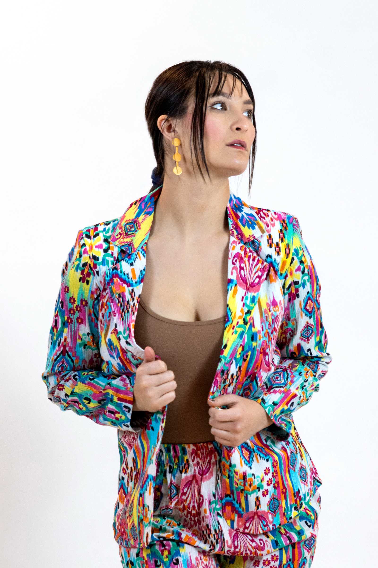 Moroccan Print Blazer – Lightweight Cotton Viscose Jacket