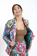 Moroccan Print Blazer – Lightweight Cotton Viscose Jacket