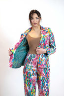 Moroccan Print Co-Ord Set – Blazer & Pants Suit Women - Pink