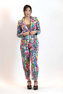 Moroccan Print Co-Ord Set – Blazer & Pants Suit Women - Pink