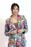 Moroccan Print Blazer – Lightweight Cotton Viscose Jacket