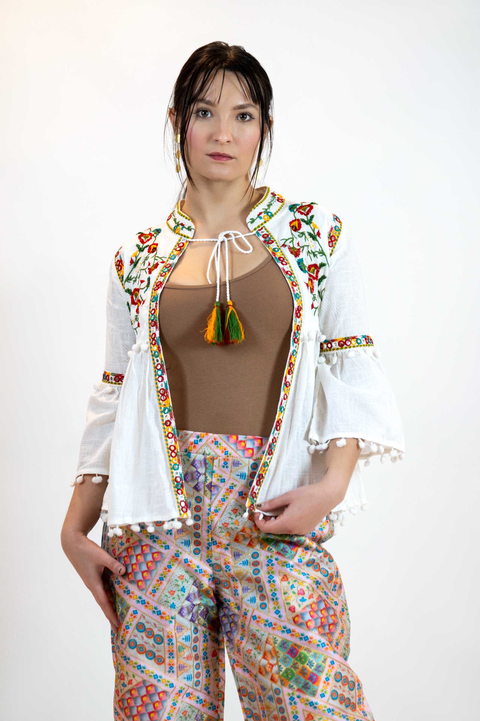 Floral Peplum Top – Puff Sleeve Printed Blouse for Women