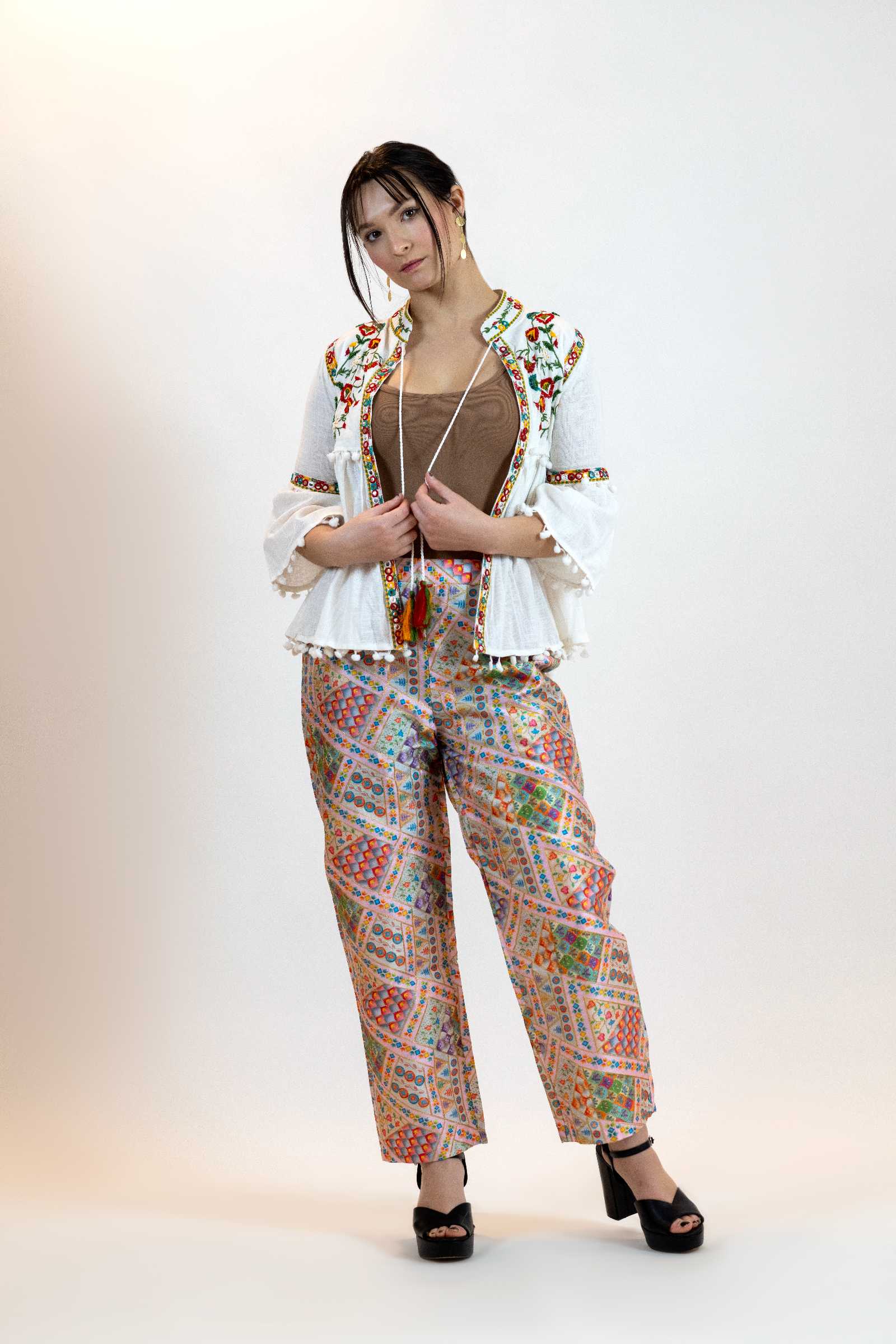 Floral Peplum Top – Puff Sleeve Printed Blouse for Women