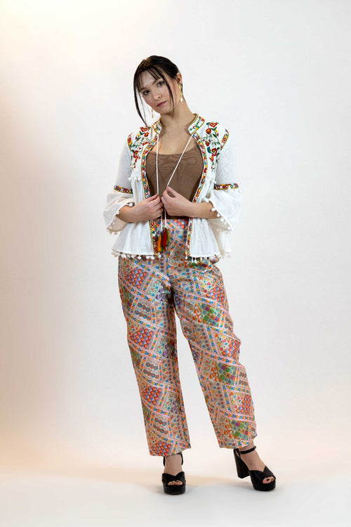 Floral Peplum Top – Puff Sleeve Printed Blouse for Women