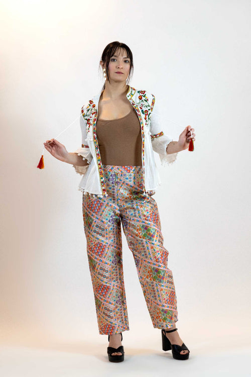 Floral Peplum Top – Puff Sleeve Printed Blouse for Women