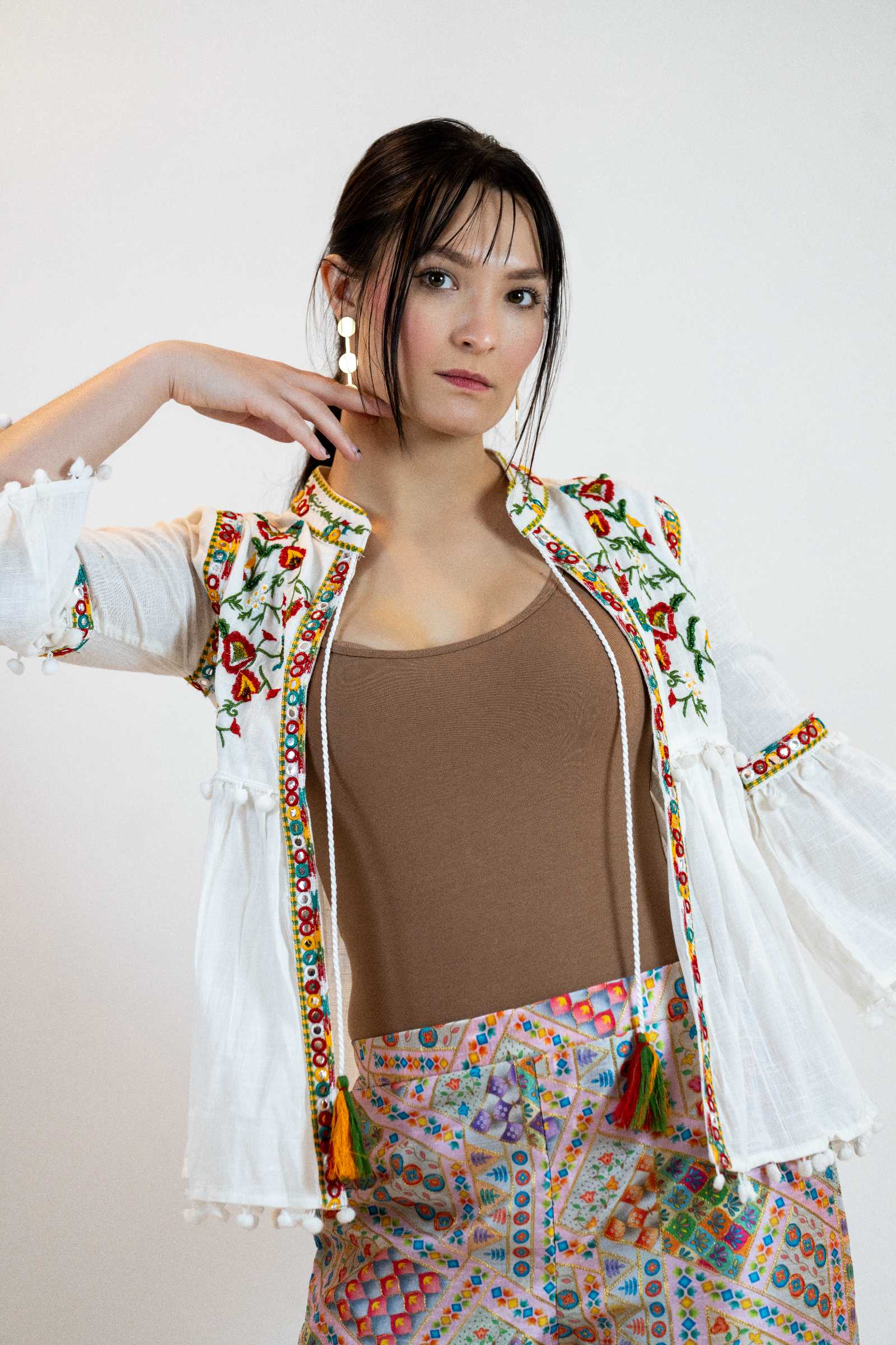 Floral Peplum Top – Puff Sleeve Printed Blouse for Women
