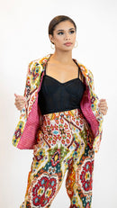 Women’s Moroccan Blazer & Pants – Elegant 2 Piece Outfit- Multicolor