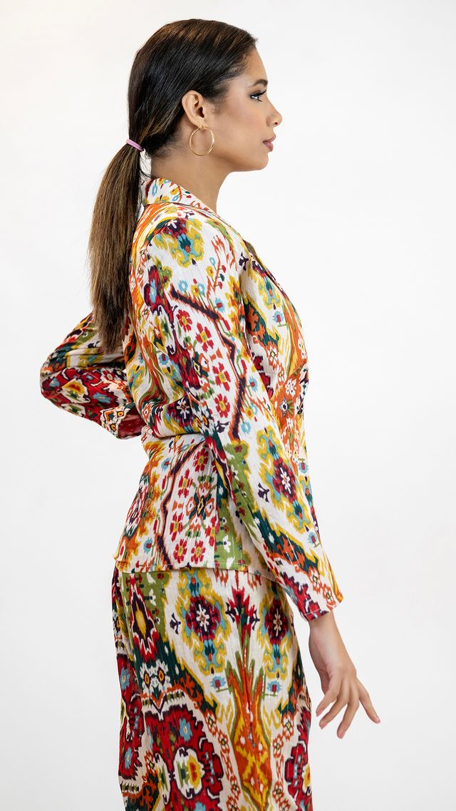 Women’s Moroccan Blazer & Pants – Elegant 2 Piece Outfit- Multicolor