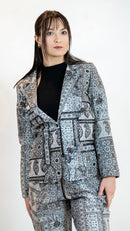 Monochrome Mirror Work Co-Ord Set – Women’s 2 Piece Suit