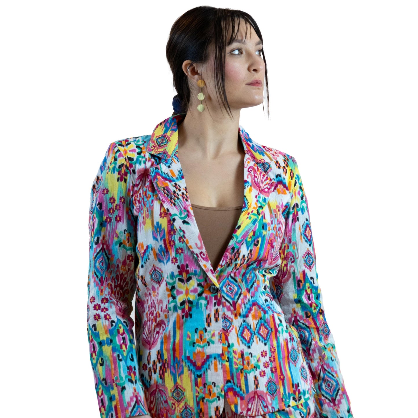 Moroccan Print Blazer – Lightweight Cotton Viscose Jacket