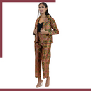 Geometric Print Co-Ord Set – Blazer & Tapered Pants Suit