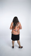 Colorful Handcrafted Dual Printed Blazer for Women – Artisan Printed Jacket
