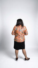 Colorful Handcrafted Dual Printed Blazer for Women – Artisan Printed Jacket