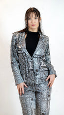 Monochrome Mirror Work Co-Ord Set – Women’s 2 Piece Suit
